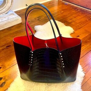 COPY - Christian Louboutin Large Cabarock Croc Embossed Leather Tote